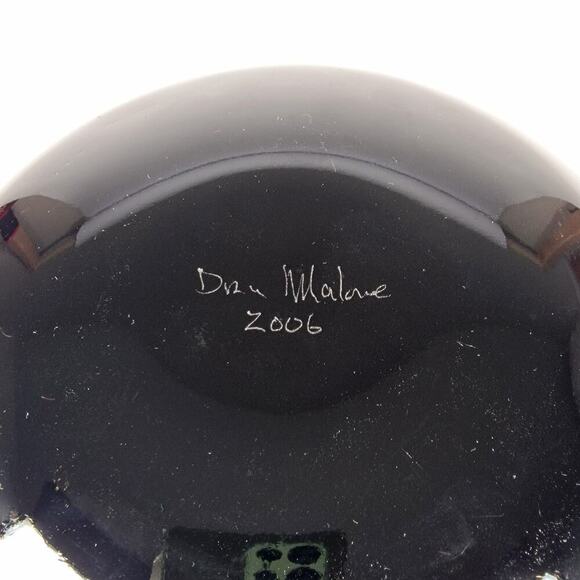 Dru Malone Alaskan Studio Art Glass Dish First Nations 2006 Native American Art - Picture 3 of 7